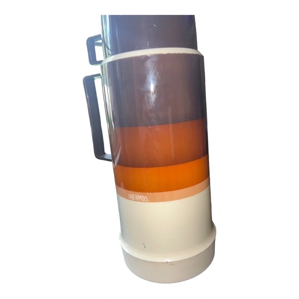 Vintage 1970s Brown Thermos Insulated Travel Bottle